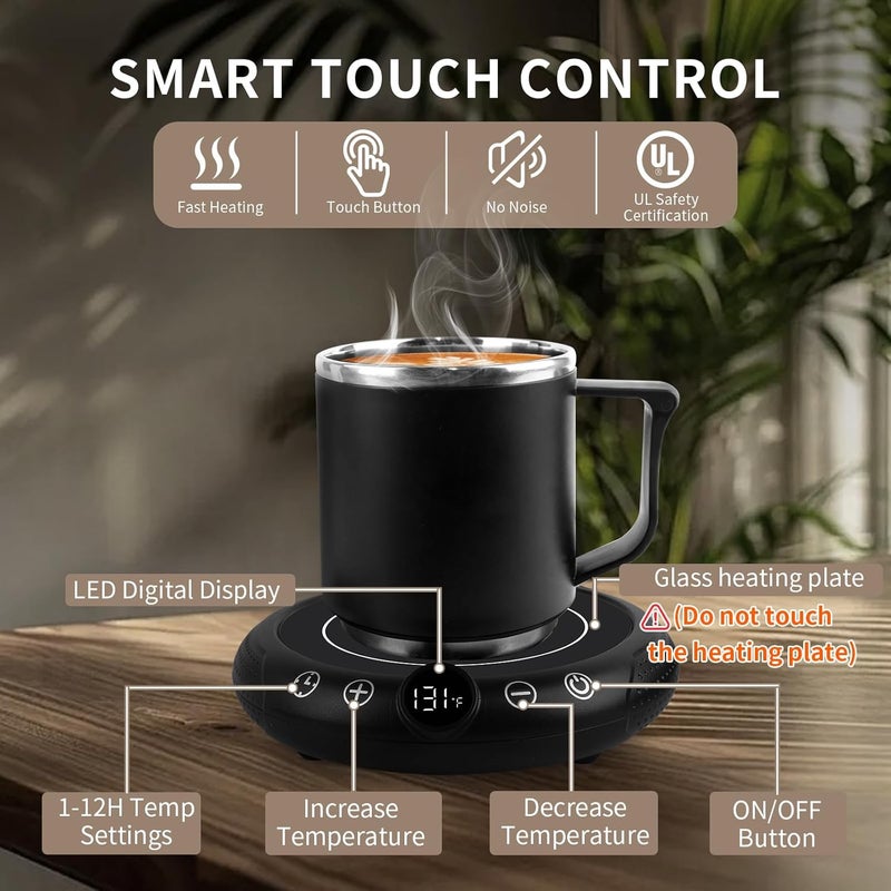 EIHO Coffee Mug Warmer, Valentines Day Gifts for Her Wife Girlfriend Daughter Him, Electric Cup Warmer for Desk, Candle Warmer Plate 8-Temp Setting & 1-12H Timer, Birthday Gifts for Women Men - Image 5